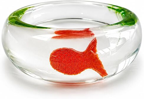 Mini Goldfish Glass Adjustable Ring for Women, Transparent Resin Aquarium Ring, Cute Artistic Koi Fish Statement Jewelry for Daily Wear in Kuwait