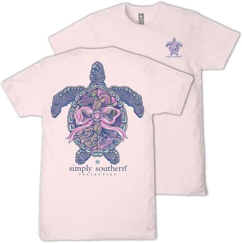 Simply Southern Mandala - Pink Bow - Turtle - Conserve & Protect - Adult T-Shirt in Kuwait