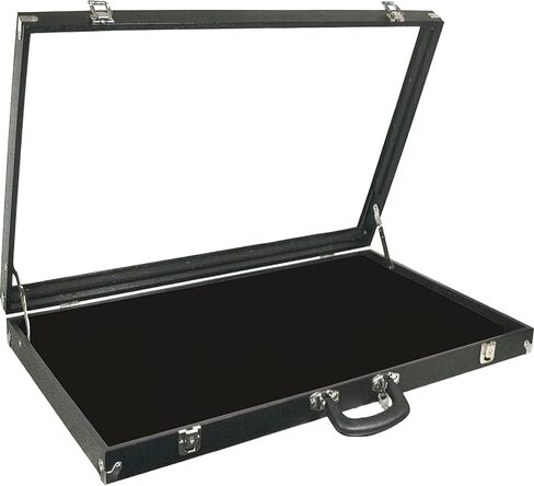 2 Black Glass Top Travel Jewelry Display Carrying Case in Kuwait