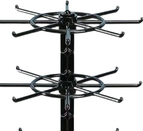 3 Tier Rotating Jewelry Stand Display - Spinning Necklace Holder and Keychain Organizer with Plastic Base for Bracelets Earrings Dressing Table Counter Malls Store in Saudi Arabia