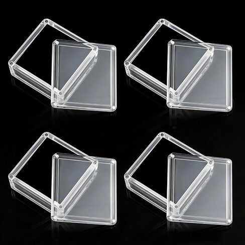 4 Pcs Small Acrylic Jewelry Box with Lid, Small Loose Diamond Gemstone Display Case for Gemstones, Rings, Necklaces (Clear) in Saudi Arabia