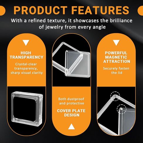 4 Pcs Small Acrylic Jewelry Box with Lid, Small Loose Diamond Gemstone Display Case for Gemstones, Rings, Necklaces (Clear) in Saudi Arabia