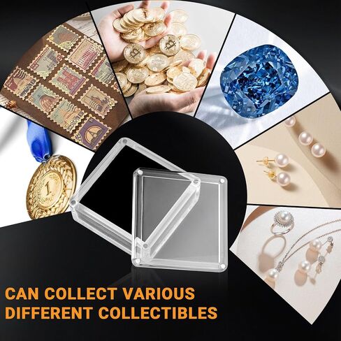 4 Pcs Small Acrylic Jewelry Box with Lid, Small Loose Diamond Gemstone Display Case for Gemstones, Rings, Necklaces (Clear) in Saudi Arabia