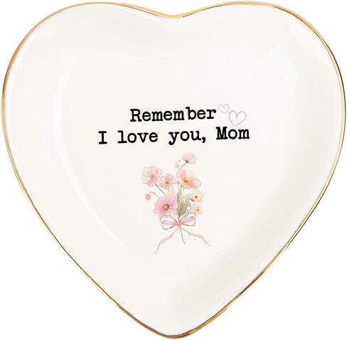 Mom Gifts Ring Dish – “Remember I Love You, Mom", Birthday Gifts For Mom, Ceramic Ring Holder Gift from Daughter or Son, Mother’s Day Gifts, Memorial Keepsake in Saudi Arabia