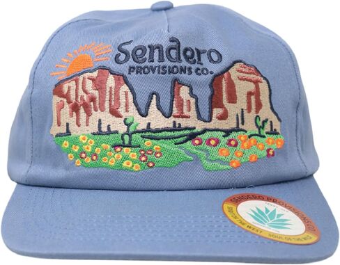 Sendero Provisions Co. Desert Bloom Adjustable Snapback Hat with Embroidered Design (Blue) - One Size in Saudi Arabia