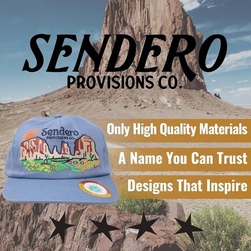 Sendero Provisions Co. Desert Bloom Adjustable Snapback Hat with Embroidered Design (Blue) - One Size in Saudi Arabia
