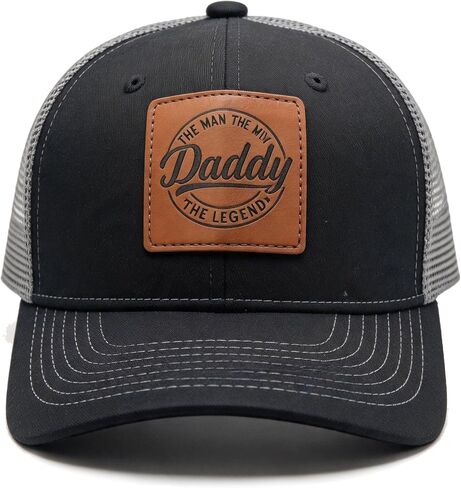 Daddy Hats,Worlds Best Dad Ever Trucker Hat for Dad Papa Leather Patch Baseball Caps in Saudi Arabia