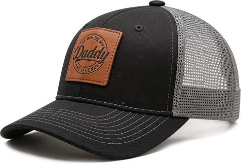 Daddy Hats,Worlds Best Dad Ever Trucker Hat for Dad Papa Leather Patch Baseball Caps in Saudi Arabia