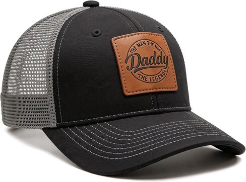 Daddy Hats,Worlds Best Dad Ever Trucker Hat for Dad Papa Leather Patch Baseball Caps in Saudi Arabia