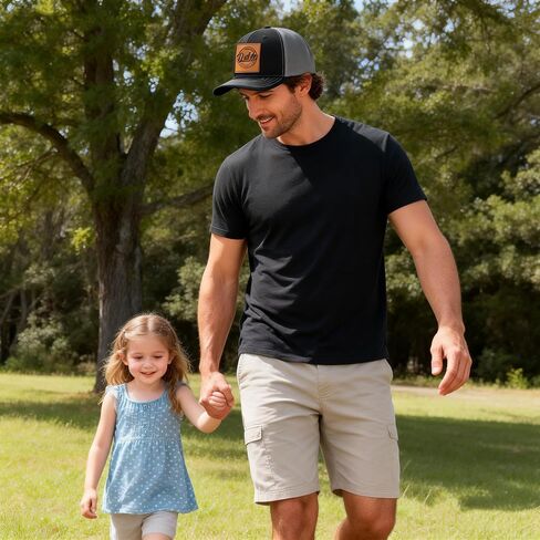 Daddy Hats,Worlds Best Dad Ever Trucker Hat for Dad Papa Leather Patch Baseball Caps in Saudi Arabia