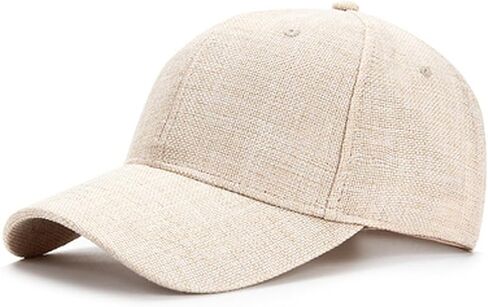 Mens Summer Linen Baseball Cap Flax Baseball Hat Large Breathable Dad Hat Outdoor Sports Golf Hat in Saudi Arabia