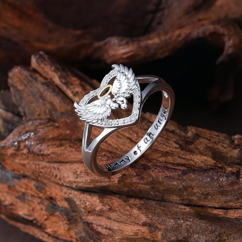 Miscarriage Ring 925 Sterling Silver Mommy of an Angel Loss of Pregnancy Heart Ring Memorial Sympathy Jewelry Gift for Mom Mother Women, Size 5 to 11 in Saudi Arabia