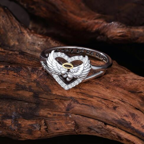 Miscarriage Ring 925 Sterling Silver Mommy of an Angel Loss of Pregnancy Heart Ring Memorial Sympathy Jewelry Gift for Mom Mother Women, Size 5 to 11 in Saudi Arabia