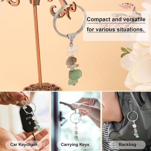 New Beginning Crystal Keychain Moonstone Labradorite Green Aventurine Green Fluorite Stone Charm for Life Transitions in Saudi Arabia