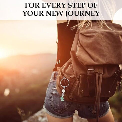 New Beginning Crystal Keychain Moonstone Labradorite Green Aventurine Green Fluorite Stone Charm for Life Transitions in Saudi Arabia
