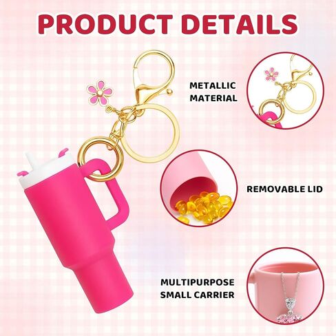 4 Pack Mini Stanley Cup Keychain, Keychain Chapstick Holder, Portable Water Bottle Keychain for Daily Organization, Mini Tumbler Keychain Chapstick Holder with Compact Design in Saudi Arabia