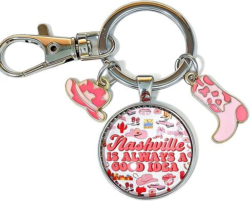 Nashville Souvenirs Keychain Nashville City Gifts Travel Lover Gift for Women Men Nashville Themed Trip Gifts Travel Keyring for Holiday Trip Vacation Travellers Gift Birthday Christmas Jewelry in Kuwait