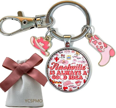 Nashville Souvenirs Keychain Nashville City Gifts Travel Lover Gift for Women Men Nashville Themed Trip Gifts Travel Keyring for Holiday Trip Vacation Travellers Gift Birthday Christmas Jewelry in Kuwait