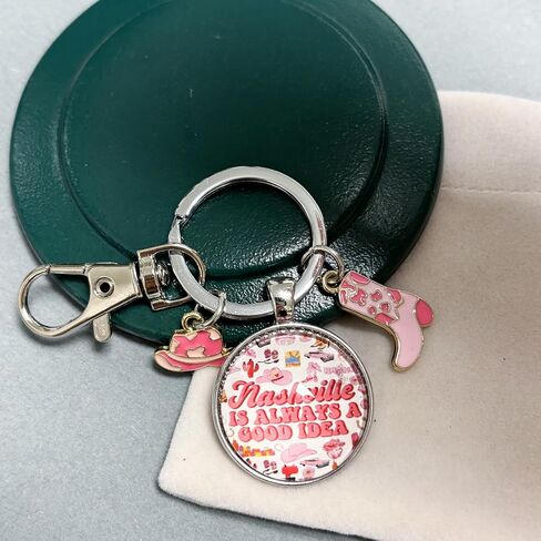 Nashville Souvenirs Keychain Nashville City Gifts Travel Lover Gift for Women Men Nashville Themed Trip Gifts Travel Keyring for Holiday Trip Vacation Travellers Gift Birthday Christmas Jewelry in Kuwait