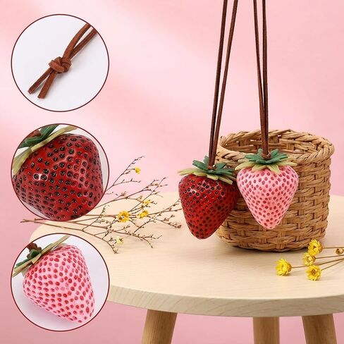 3 Pcs Strawberry Bag Charm, Strawberry Purse Charm, Strawberry Keychain Charm, ABS Strawberry Keychain Bag Accessories in Saudi Arabia