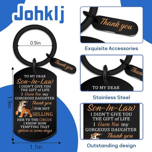 Fathers Day Gift For Son In Law From Mother In Law Birthday Funny Gift For Son In Law Engagement Wedding Gifts For Groom From Father Mother Father Day Gifts For Son Future Son-In-Law Keychain in Saudi Arabia
