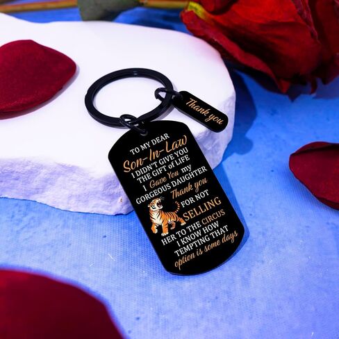 Fathers Day Gift For Son In Law From Mother In Law Birthday Funny Gift For Son In Law Engagement Wedding Gifts For Groom From Father Mother Father Day Gifts For Son Future Son-In-Law Keychain in Saudi Arabia