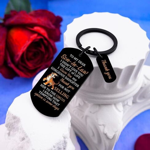 Fathers Day Gift For Son In Law From Mother In Law Birthday Funny Gift For Son In Law Engagement Wedding Gifts For Groom From Father Mother Father Day Gifts For Son Future Son-In-Law Keychain in Saudi Arabia