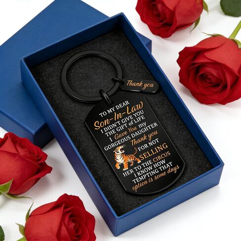 Fathers Day Gift For Son In Law From Mother In Law Birthday Funny Gift For Son In Law Engagement Wedding Gifts For Groom From Father Mother Father Day Gifts For Son Future Son-In-Law Keychain in Saudi Arabia