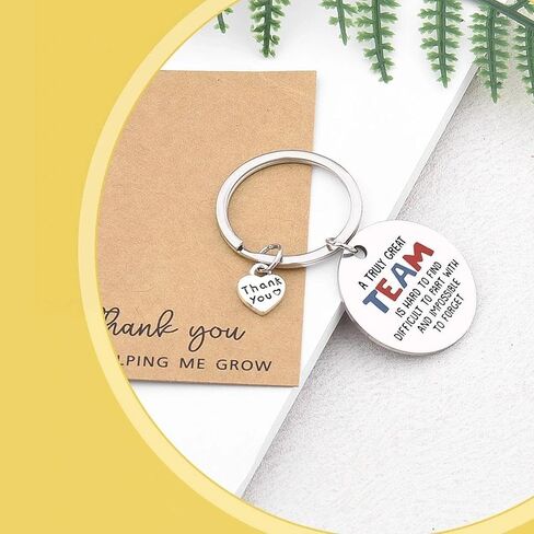 Thank You Keychain for Coworker Team Members Farewell Leaving Retirement Appreciation Gift for Staff Colleague Employee A Truly Great Team is Hard to Find Inspirational Keychain with Heart Charm in Saudi Arabia