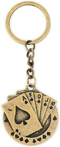 Poker Keychain,Vintage Playing Cards Keychain for Men Women,Good Luck Gift for Boyfriend Husband Friends Dad Brother in Kuwait