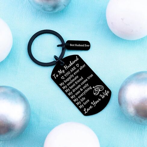 Funny Fathers Day Gift for Husband I Love You Keychain for Him Birthday Gift To My Husband Keychain I Love You Gifts for Him Anniversary Wedding Keychains for Men Fathers Day Valentine's Day Gift in Saudi Arabia