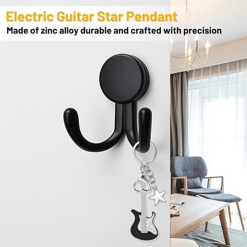 12PCS Aesthetic Punk Music Guitar Keychain, Cute Star Key Chain for Bag Purse Gift Music Lovers Kawaii Gifts in Saudi Arabia