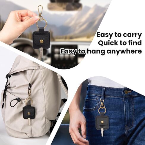 2 Pack Car Key Cover PU Leather with Iron Ring, Durable Broken Car Key Loop Replacement for Men Women (Black) in Saudi Arabia