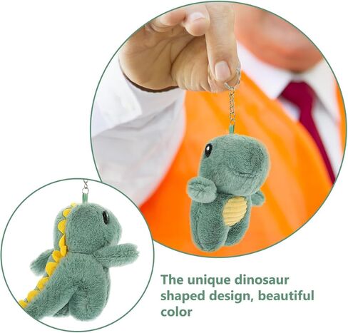 Cute Plush Dinosaur Keychain Pendant Lightweight Animal Key Ring for Handbag Purse Backpack Decoration Gift Accessory in Kuwait