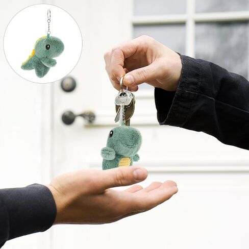 Cute Plush Dinosaur Keychain Pendant Lightweight Animal Key Ring for Handbag Purse Backpack Decoration Gift Accessory in Kuwait