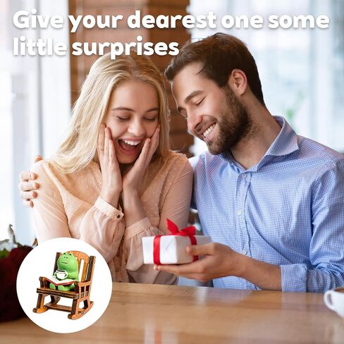 Cute Mini Frog Figurine, Mini Resin Animal Garden Statue for Office Home Decoration, for Frog Lovers (Rocking Chair) in Saudi Arabia