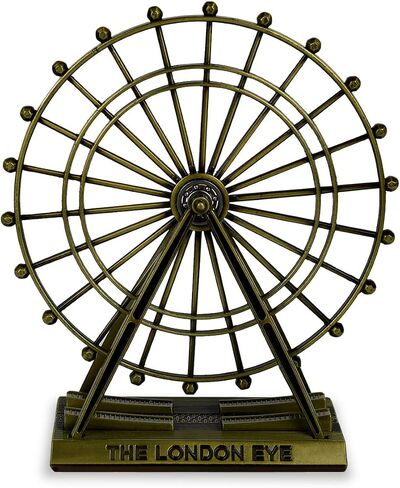 DS. DISTINCTIVE STYLE London Souvenirs Ferris Wheel Decor Rotatable London Eye Metallic Figurine Cute Wedding Souvenirs Bronze (3.7 Inch) in Kuwait
