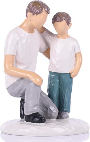 Father and Son Statue – Hand-Painted Resin Figurines Boy, Sentimental Gift for Dad, Stepdad, or Grandpa, Heartfelt Father’s Day or Birthday Decoration for Home and Office in Saudi Arabia