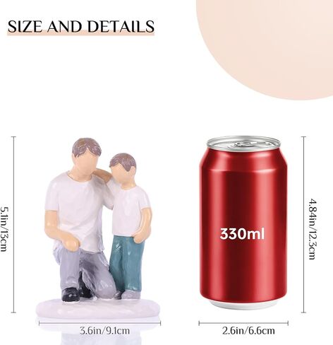 Father and Son Statue – Hand-Painted Resin Figurines Boy, Sentimental Gift for Dad, Stepdad, or Grandpa, Heartfelt Father’s Day or Birthday Decoration for Home and Office in Saudi Arabia