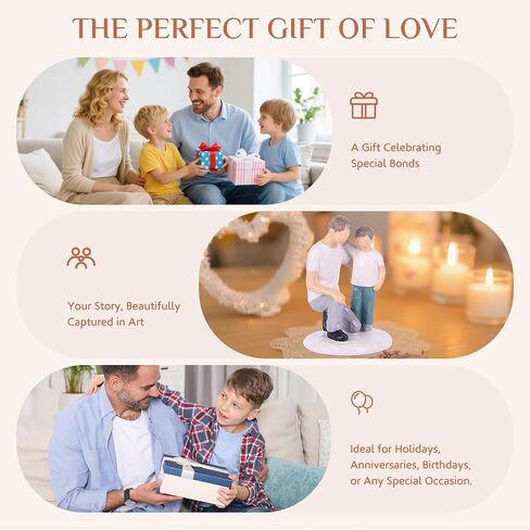 Father and Son Statue – Hand-Painted Resin Figurines Boy, Sentimental Gift for Dad, Stepdad, or Grandpa, Heartfelt Father’s Day or Birthday Decoration for Home and Office in Saudi Arabia