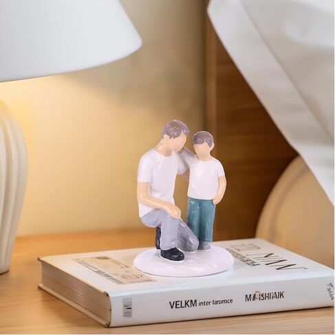 Father and Son Statue – Hand-Painted Resin Figurines Boy, Sentimental Gift for Dad, Stepdad, or Grandpa, Heartfelt Father’s Day or Birthday Decoration for Home and Office in Saudi Arabia