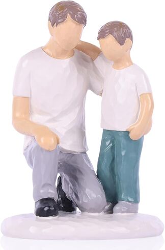 Father and Son Statue – Hand-Painted Resin Figurines Boy, Sentimental Gift for Dad, Stepdad, or Grandpa, Heartfelt Father’s Day or Birthday Decoration for Home and Office in Saudi Arabia