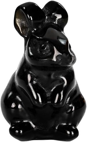 WHAL&YUNE Gemstone Rabbit Figurine, 1.5 Inches Natural Hand Carved Cute Bunny Figurine Healing Rabbit Statue Gemstone Animal Carving for Home Decor, Easter Gift (Sodalite 1PC) in Saudi Arabia