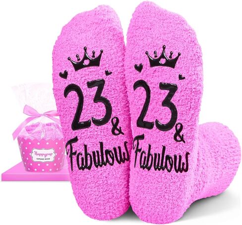 HAPPYPOP 23rd Year Old Birthday Gifts for Women - Socks for 23 Year Olds, Best Gifts for 23 Year Old Woman in Kuwait