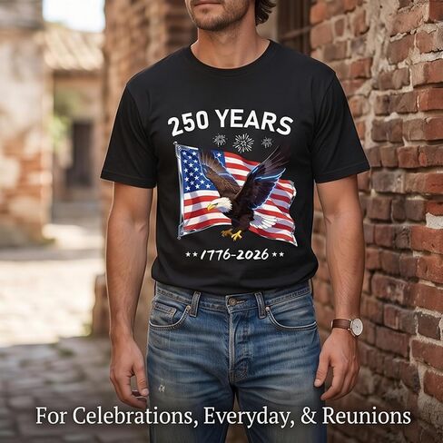 250th Anniversary USA Shirt for Men & Women | Patriotic Shirts American Eagle & Flag Design | 250 Years 1776-2026 in Saudi Arabia