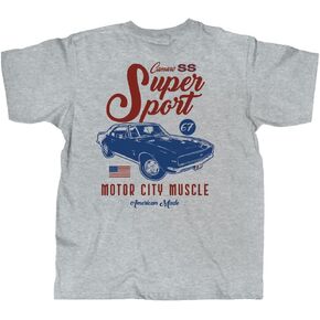 Vintage Goods Apparel Mens Graphic T-Shirt, 1967 Chevy Camaro Supersport - Officially Licensed Tee, Gift for Muscle Car Lover in Saudi Arabia