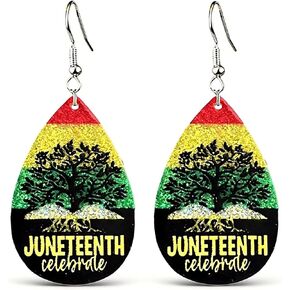 أقراط Juneteenth للنساء أحمر أصفر أخضر أفريقي متدلية أقراط بوهيمية ملونة أفريقيا أسود تاريخ نمط عرقي أقراط Juneteenth قمصان الزي in Kuwait