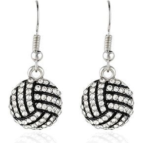 Sports Dangle Earrings for Women Baseball Basketball Football Soccer Softball Earrings Rhinestone Enamel Sport Ball Jewelry for Fans in Saudi Arabia