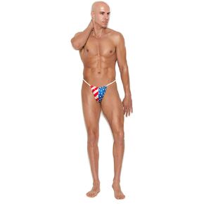 Mens USA Patriotic Stars and Striped G-string Pouch Thong Underwear Bottom in Saudi Arabia