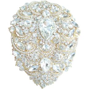Gorgeous 4.92" Large Teardrop Brooch Pin Pendant Austrian Crystal BZ4045B in Saudi Arabia